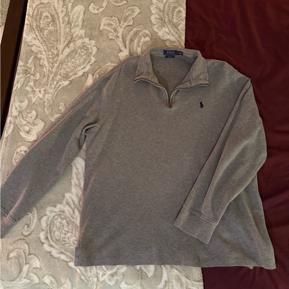 Ralph Lauren Heather Gray Zip-Up Sweater
